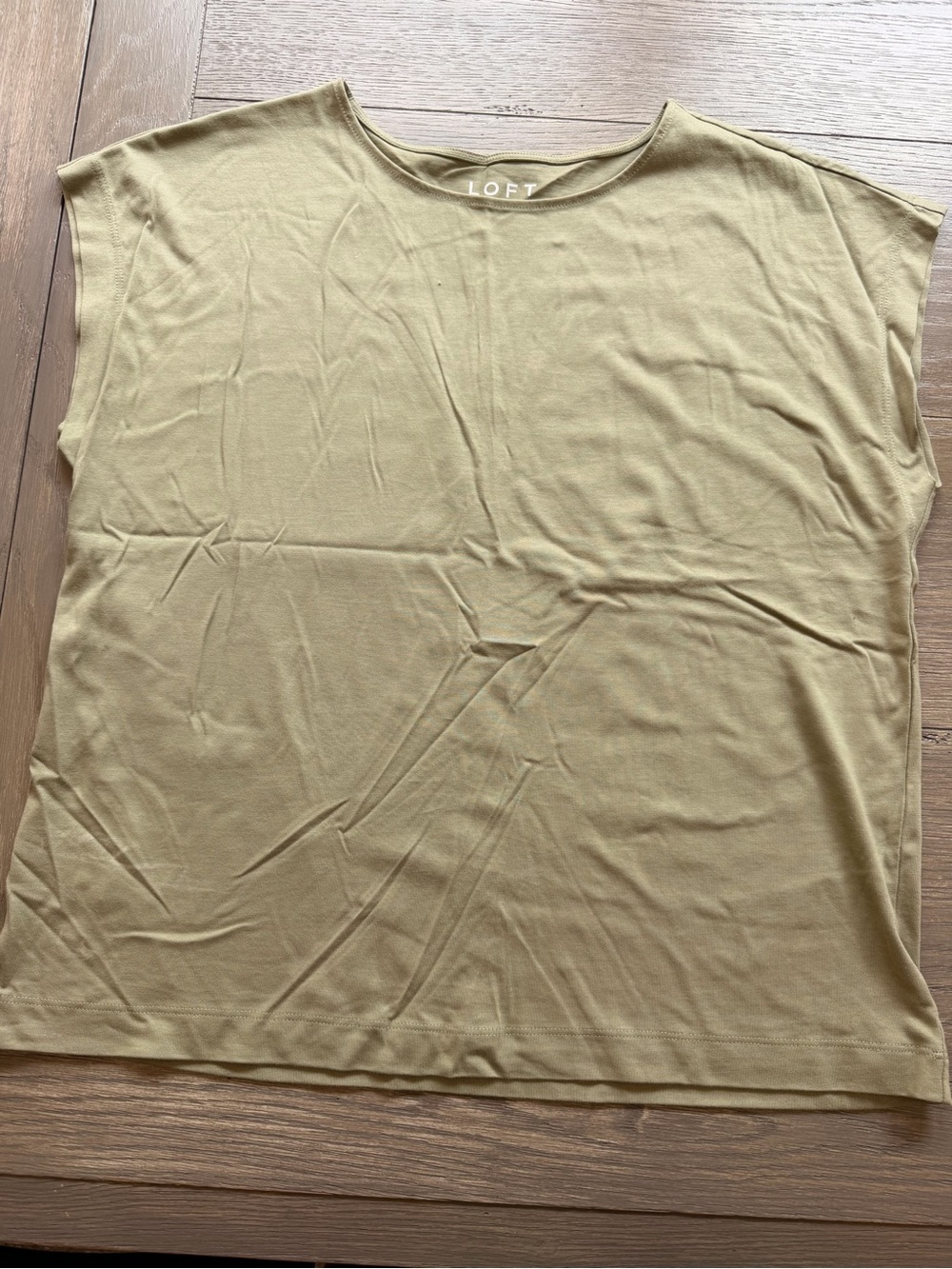 LOFT Sage Green Sleeve Boxy Crewneck Tee